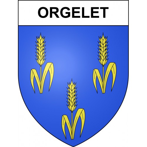 Pegatinas escudo de armas de Orgelet adhesivo de la etiqueta engomada