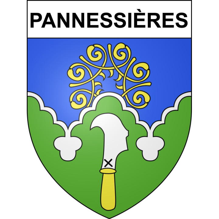 Pegatinas escudo de armas de Pannessières adhesivo de la etiqueta engomada