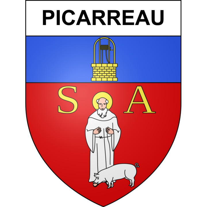 Pegatinas escudo de armas de Picarreau adhesivo de la etiqueta engomada