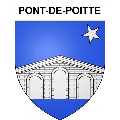 Pegatinas escudo de armas de Pont-de-Poitte adhesivo de la etiqueta engomada