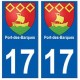 17 Port-des-Barques blason ville autocollant plaque