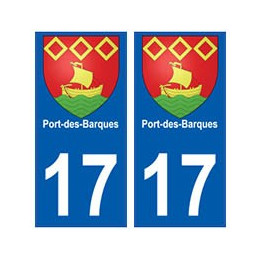 17 Port-des-Barques blason ville autocollant plaque