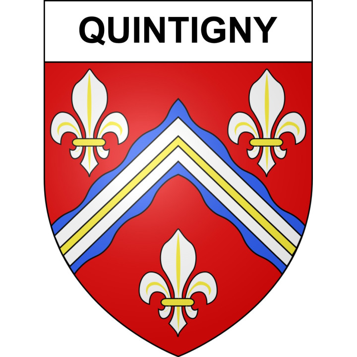 Pegatinas escudo de armas de Quintigny adhesivo de la etiqueta engomada