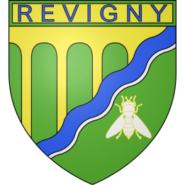 Pegatinas escudo de armas de Revigny adhesivo de la etiqueta engomada