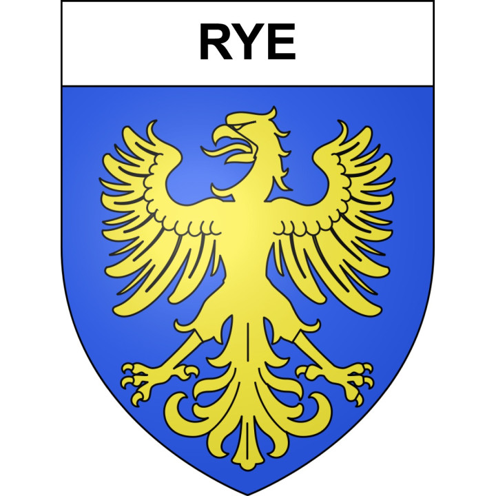 Pegatinas escudo de armas de Rye adhesivo de la etiqueta engomada
