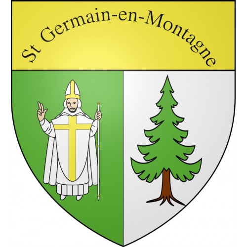 Stickers coat of arms Saint-Germain-en-Montagne adhesive sticker