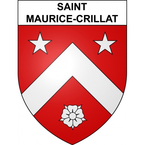 Pegatinas escudo de armas de Saint-Maurice-Crillat adhesivo de la etiqueta engomada