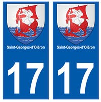 Autocollant Blason Saint-Georges-d'Oléron 17 - Taille 4 Cm - Résistant Aux Intempéries
