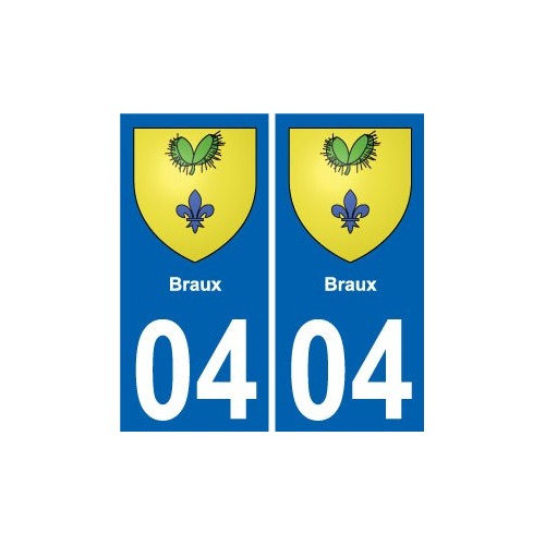 04 Braux autocollant plaque immatriculation auto ville sticker
