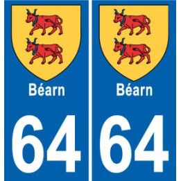 64 Pau sticker plate registration city