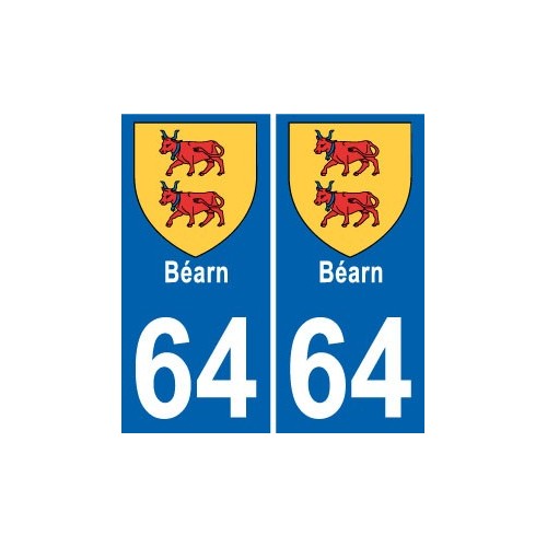 64 Pau sticker plate registration city