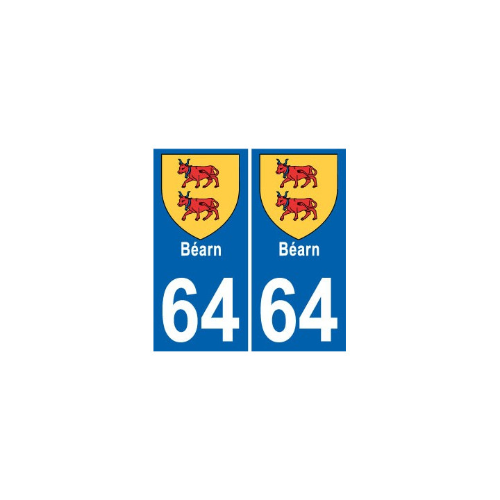 64 Béarn autocollant plaque immatriculation auto sticker
