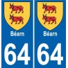 64 Pau sticker plate registration city