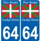 64 Basque Country sticker plate