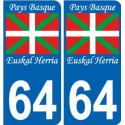 64 paesi Baschi adesivo piastra