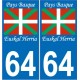 64 País Vasco placa etiqueta