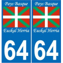 64 paesi Baschi adesivo piastra