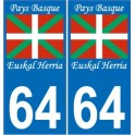 64 paesi Baschi adesivo piastra