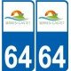 64 Pau-logo aufkleber plakette ez stadt