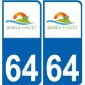 64 Serres-Castet logo autocollant plaque immatriculation auto ville sticker