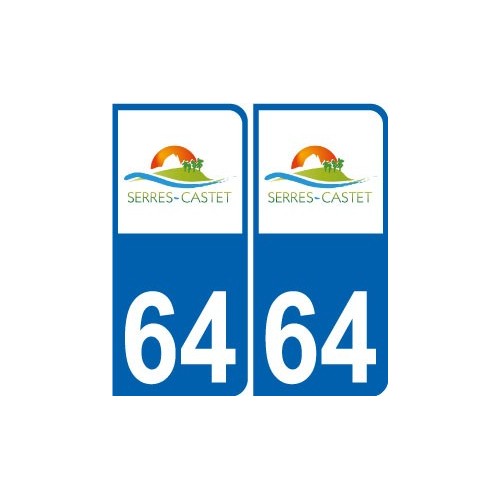 64 Pau logo sticker plate registration city