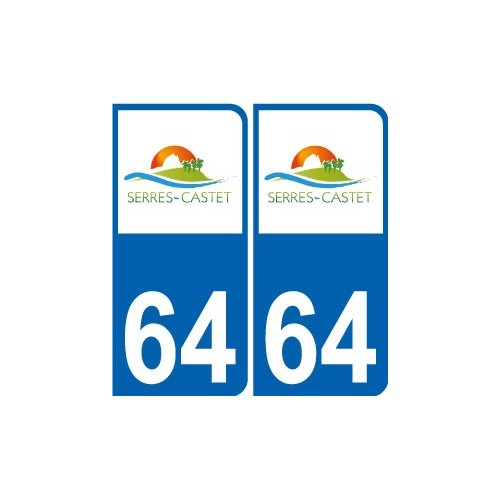 64 Serres-Castet logo autocollant plaque immatriculation auto ville sticker