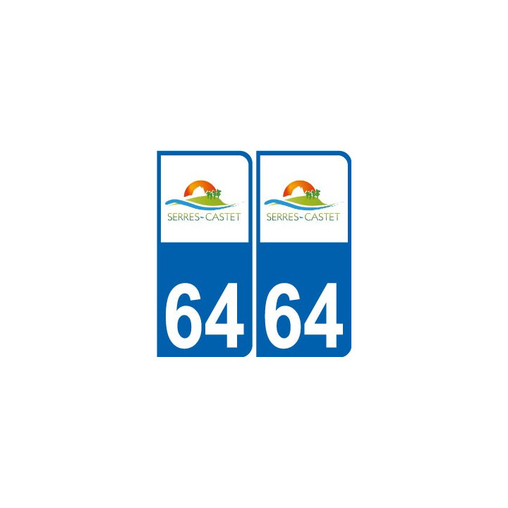 64 Serres-Castet logo autocollant plaque immatriculation auto ville sticker