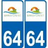 64 Pau logo sticker plate registration city
