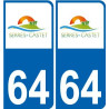 64 Pau logotipo de la etiqueta engomada de la placa de registro de la ciudad