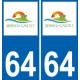 64 Pau logotipo de la etiqueta engomada de la placa de registro de la ciudad