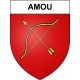 Pegatinas escudo de armas de Amou adhesivo de la etiqueta engomada