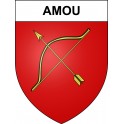 Amou 40 ville sticker blason écusson autocollant adhésif