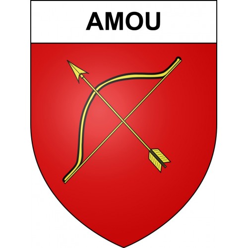 Amou 40 ville sticker blason écusson autocollant adhésif