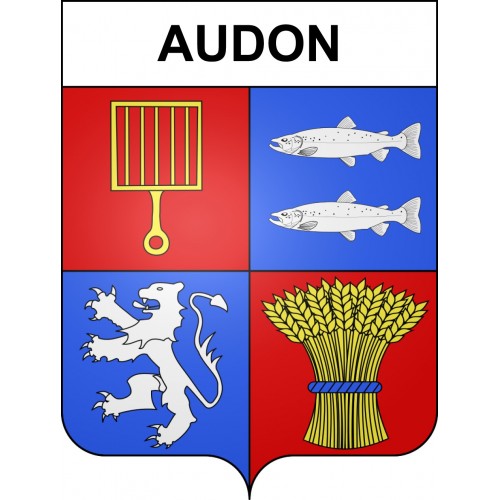 Pegatinas escudo de armas de Audon adhesivo de la etiqueta engomada