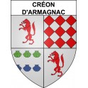 Pegatinas escudo de armas de Créon-d'Armagnac adhesivo de la etiqueta engomada