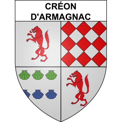 Pegatinas escudo de armas de Créon-d'Armagnac adhesivo de la etiqueta engomada