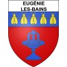Pegatinas escudo de armas de Eugénie-les-Bains adhesivo de la etiqueta engomada