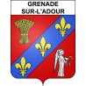Pegatinas escudo de armas de Grenade-sur-l'Adour adhesivo de la etiqueta engomada