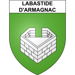 Pegatinas escudo de armas de Labastide-d'Armagnac adhesivo de la etiqueta engomada