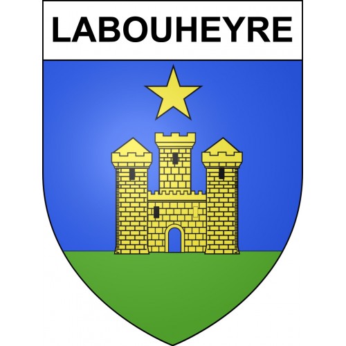 Pegatinas escudo de armas de Labouheyre adhesivo de la etiqueta engomada