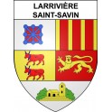 Pegatinas escudo de armas de Larrivière-Saint-Savin adhesivo de la etiqueta engomada