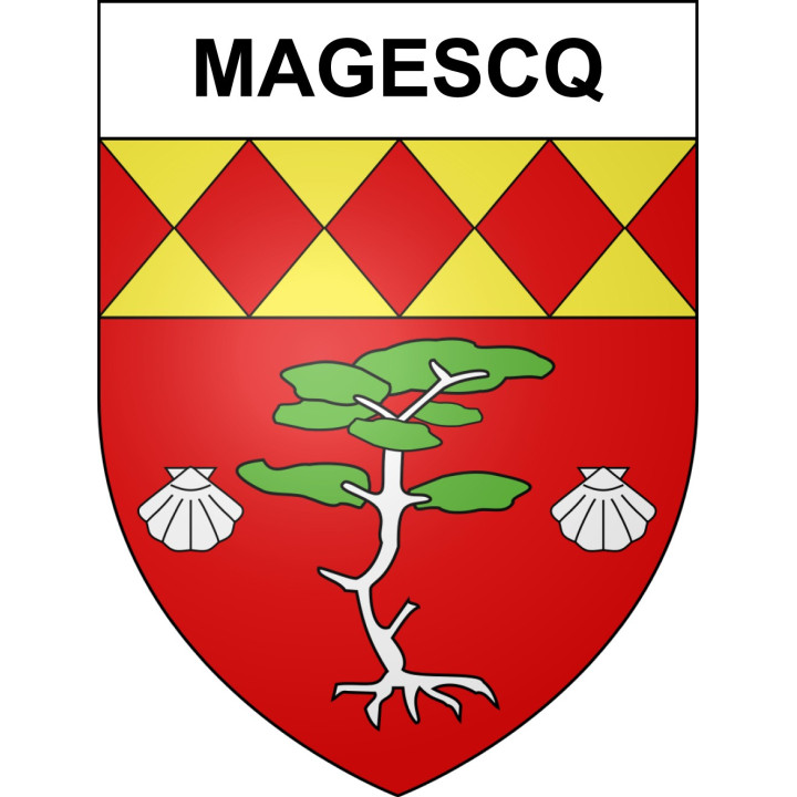 Pegatinas escudo de armas de Magescq adhesivo de la etiqueta engomada