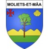 Pegatinas escudo de armas de Moliets-et-Mâa adhesivo de la etiqueta engomada