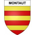 Pegatinas escudo de armas de Montaut adhesivo de la etiqueta engomada