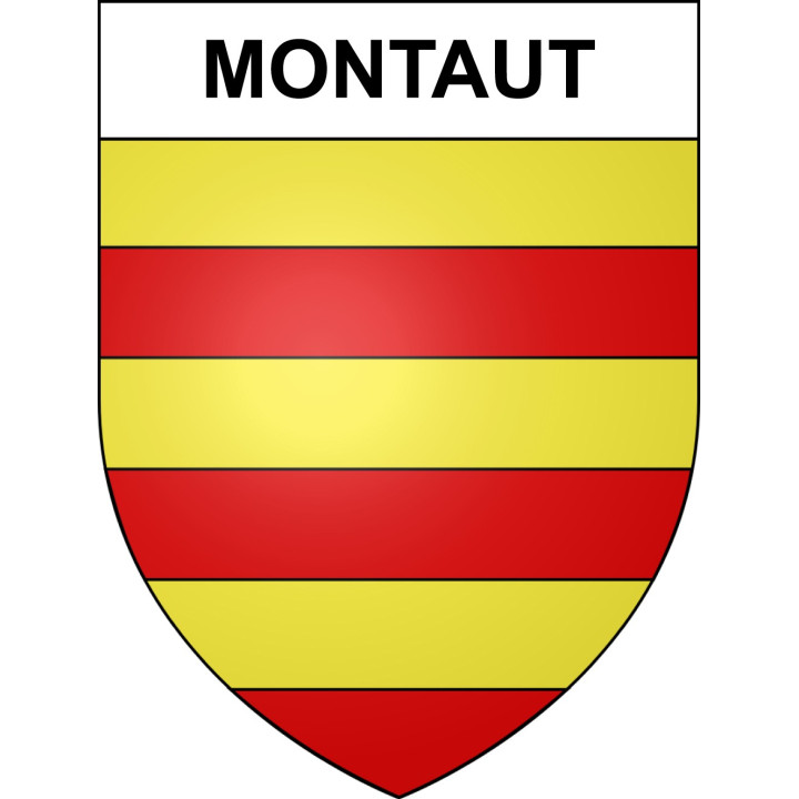 Pegatinas escudo de armas de Montaut adhesivo de la etiqueta engomada