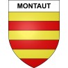 Pegatinas escudo de armas de Montaut adhesivo de la etiqueta engomada