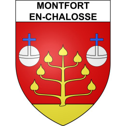 Pegatinas escudo de armas de Montfort-en-Chalosse adhesivo de la etiqueta engomada