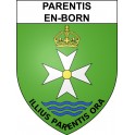 Pegatinas escudo de armas de Parentis-en-Born adhesivo de la etiqueta engomada