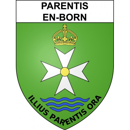 Parentis-en-Born Sticker wappen, gelsenkirchen, augsburg, klebender aufkleber