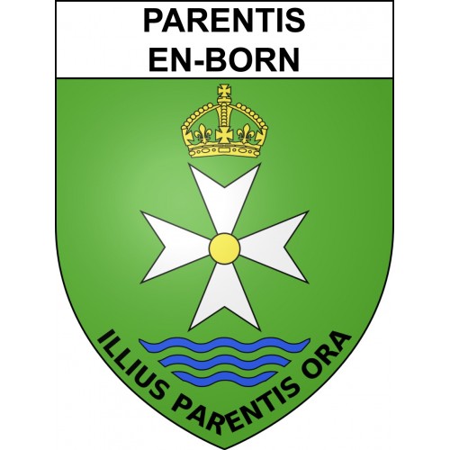 Pegatinas escudo de armas de Parentis-en-Born adhesivo de la etiqueta engomada